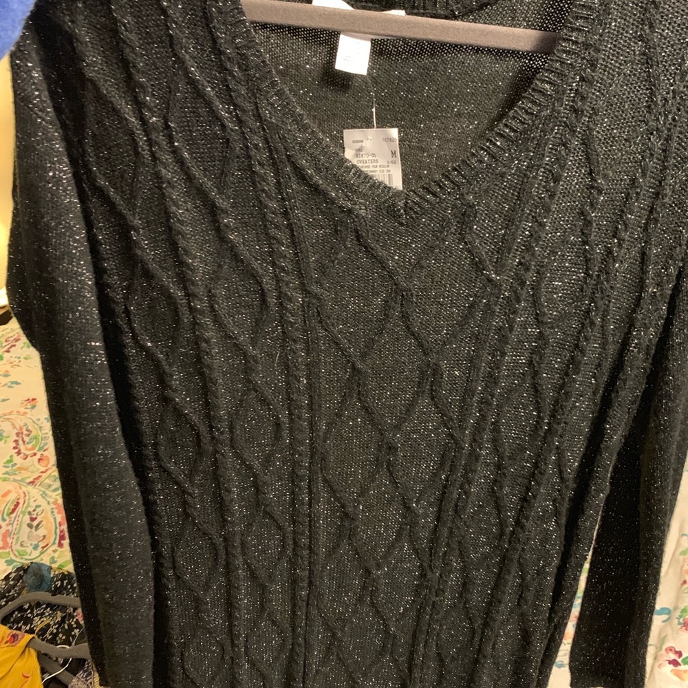 Motherhood maternity black sparkly sweater.